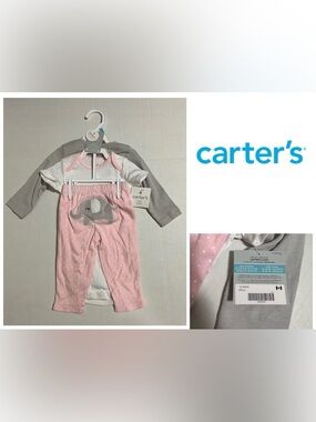 🆕CARTER’S - 6M - NWT - INFANT GIRLS 3PC ELEPHANT SET
